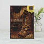 Rustikales Western Cowgirl Brautparty Einladung (Stehend Vorderseite)