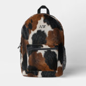 Rustikales Western Cowhide-Muster Bedruckter Rucksack (Vorderseite)