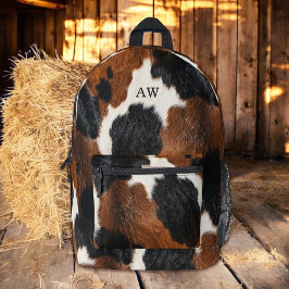 Rustikales Western Cowhide-Muster Bedruckter Rucksack