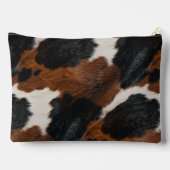 Rustikales Western Cowhide-Muster mit Ihrem Namen Zubehörtasche (Rückseite)