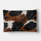 Rustikales Western Cowhide-Muster mit Ihrem Namen Zubehörtasche (Rückseite)