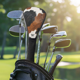 Rustikales Western Cowhide-Muster mit Monogramm Golf Headcover