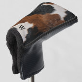 Rustikales Western Cowhide-Muster mit Monogramm Golf Headcover (3/4 Vorderseite)