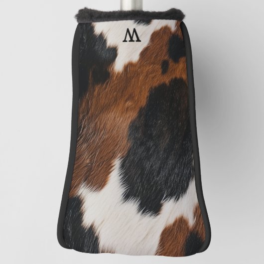 Rustikales Western Cowhide-Muster mit Monogramm Golf Headcover (Rotieren 90)