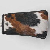 Rustikales Western Cowhide-Muster mit Monogramm Golf Headcover (Vorderseite)