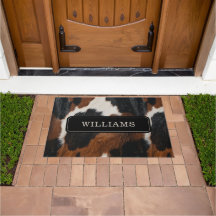 Rustikales Western Cowhide-Muster mit Namen