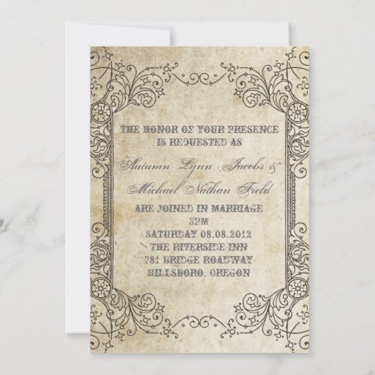 rustikales Western Einladung (Rückseite)