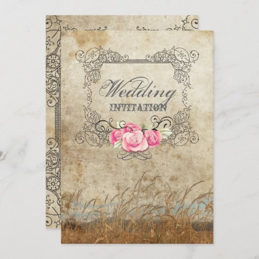 rustikales Western Einladung (Vorne/Hinten)