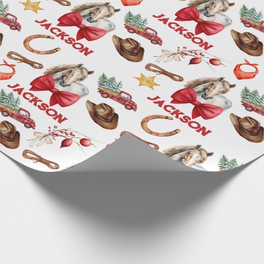 Rustikales Western Geschenkpapier (Ecke)