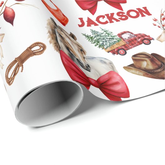 Rustikales Western Geschenkpapier (Rolleneckpunkt)