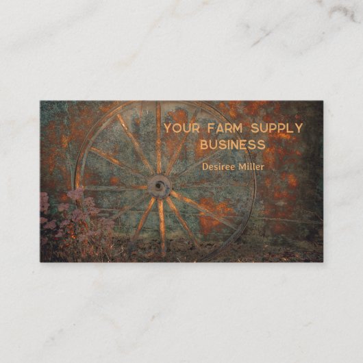 Rustikales Western Herbstorn-Grauwagenrad Visitenkarte (Vorderseite)