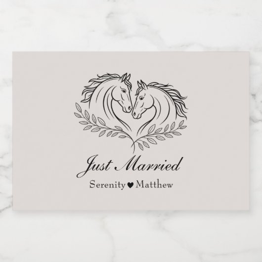 Rustikales Western Hochzeit Nur verheiratet Alkoholflaschenetikett (Einzelnes Label)