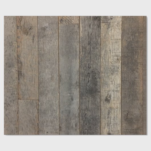 rustikales Western Holzbaumholz Geschenkpapier (Flach)