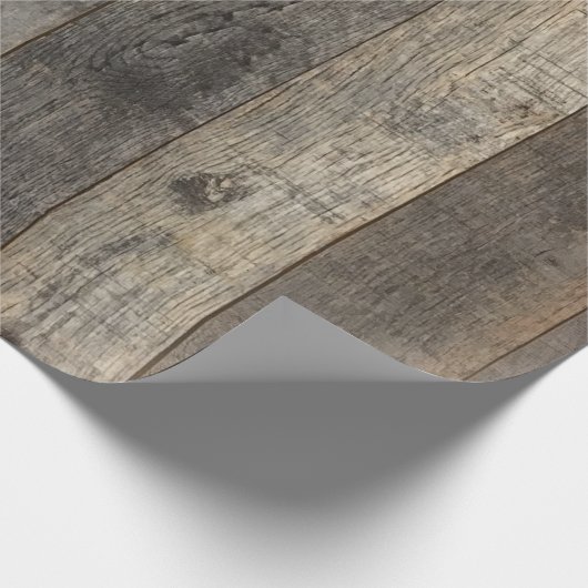 rustikales Western Holzbaumholz Geschenkpapier (Ecke)