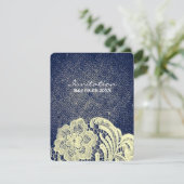 rustikales Western Land Blue Denim und Spitzen Hoc Einladung (Stehend Vorderseite)