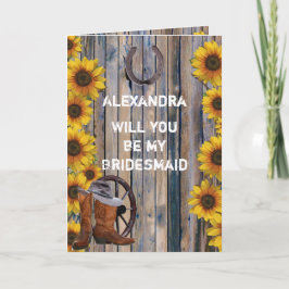 Rustikales Western Land werden Sie meine Brautjung Einladung