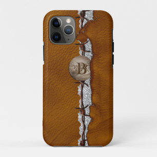Rustikales Western-Leder mit Stacheldraht und getr Case-Mate iPhone Hülle