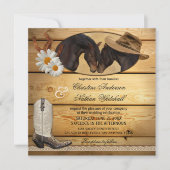 Rustikales Western Pferde Hochzeit Einladung (Vorderseite)