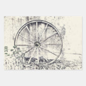 Rustikales Western Schwarz-Weiß Wagenrad Geschenkpapier Set (Vorderseite 3)