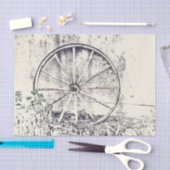 Rustikales Western Schwarz-Weiß Wagenrad Seidenpapier (Handwerk)