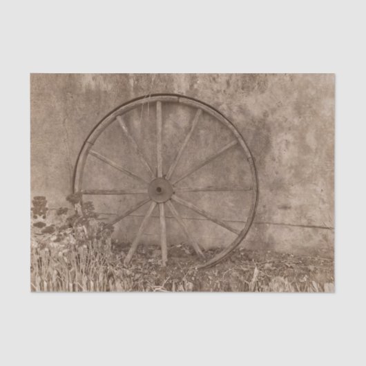 Rustikales Western SEPI Tone Country Wagon Wheel Seidenpapier (Vorderseite)