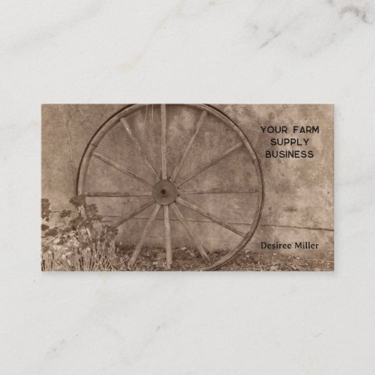 Rustikales Western SEPI Tone Country Wagon Wheel Visitenkarte (Vorderseite)