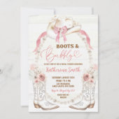 Rustikales Western Stiefel und Bubbly Brautparty Einladung (Vorderseite)