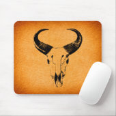 Rustikales Western-Stier-Schädel-Mauspad Mousepad (Mit Mouse)