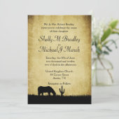 Rustikales Western Thema Hochzeit Einladung (Stehend Vorderseite)