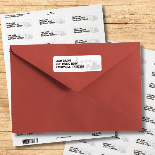 Rustikales Western-Thema Rückgabeadresse-Etikett