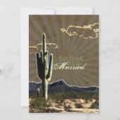 Rustikales Westernkaktushochzeit Proben-Abendessen Einladung (Rückseite)