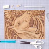 rustikales Westernlandleder-Reiterpferd Seidenpapier (Handwerk)