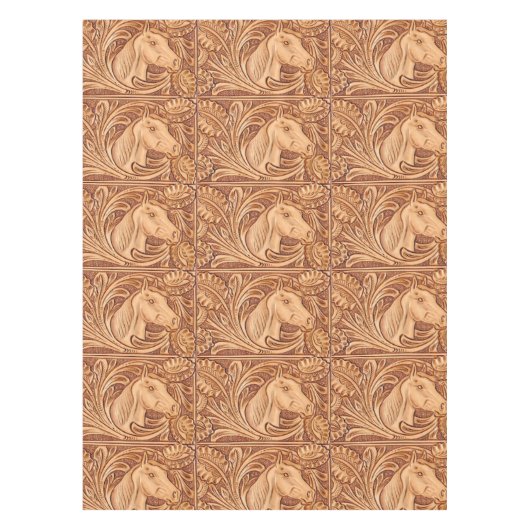 rustikales Westernlandleder-Reiterpferd Tischdecke (Vorderseite)