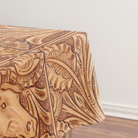 rustikales Westernlandleder-Reiterpferd Tischdecke (Beispiel)