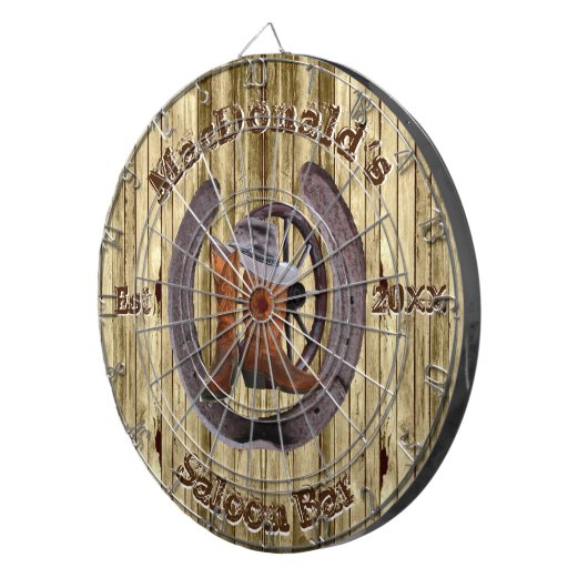 Rustikales Westernsaal-Bar Dartscheibe (Vorderseite rechts)