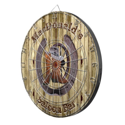 Rustikales Westernsaal-Bar Dartscheibe (Vorderseite rechts)