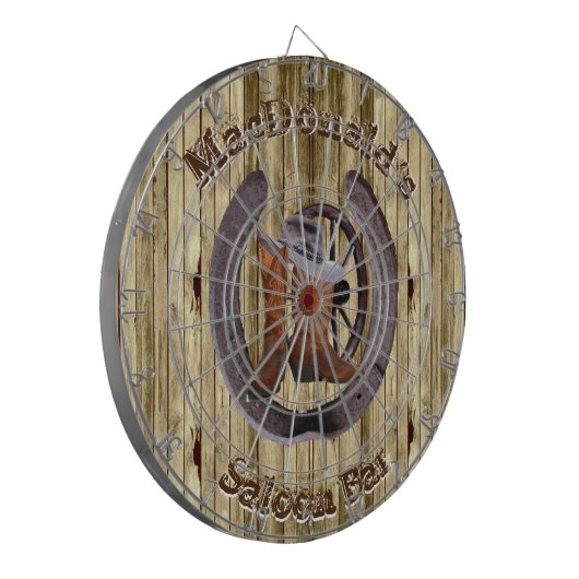 Rustikales Westernsaal-Bar Dartscheibe (Vorderseite Links)
