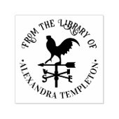 Rustikales Wetter #3 Round Library Book Name Permastempel (Design)