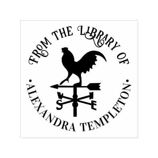 Rustikales Wetter #3 Round Library Book Name Permastempel (Design)