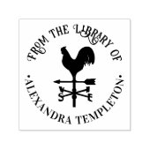 Rustikales Wetter #4 Round Library Book Name Permastempel (Design)