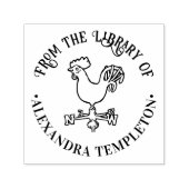 Rustikales Wetter #5 Round Library Book Name Permastempel (Design)