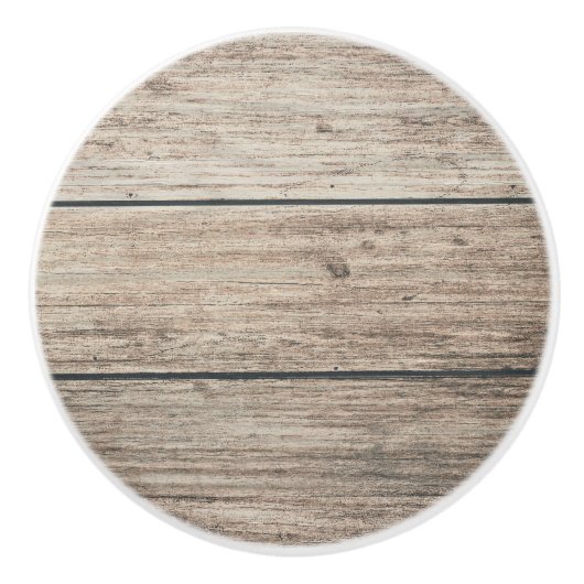 Rustikales Wetter Bauernhof Holz Land Keramikknauf (Vorderseite)