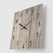 Rustikales Wetter Bauernhof Holz Land Quadratische Wanduhr (Winkel)