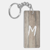 Rustikales Wetter Bauernhof Holz Land Schlüsselanhänger (Vorderseite links)