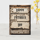 Rustikales Wetter besiegt Sign Vatertag Karte (Gelbe Blume)