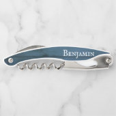 Rustikales Wetter, blaues Holz Personalisiert Kellnermesser (Rückseite)