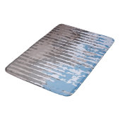 Rustikales Wetter/braunes blaues Design Badematte (Schrägansicht)