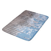 Rustikales Wetter/braunes blaues Design     Badematte (Schrägansicht)