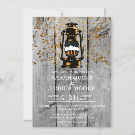 Rustikales Wetter Einladung (Vorderseite)