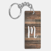 Rustikales Wetter Holz brauner Stall Country Chic Schlüsselanhänger (Vorderseite links)